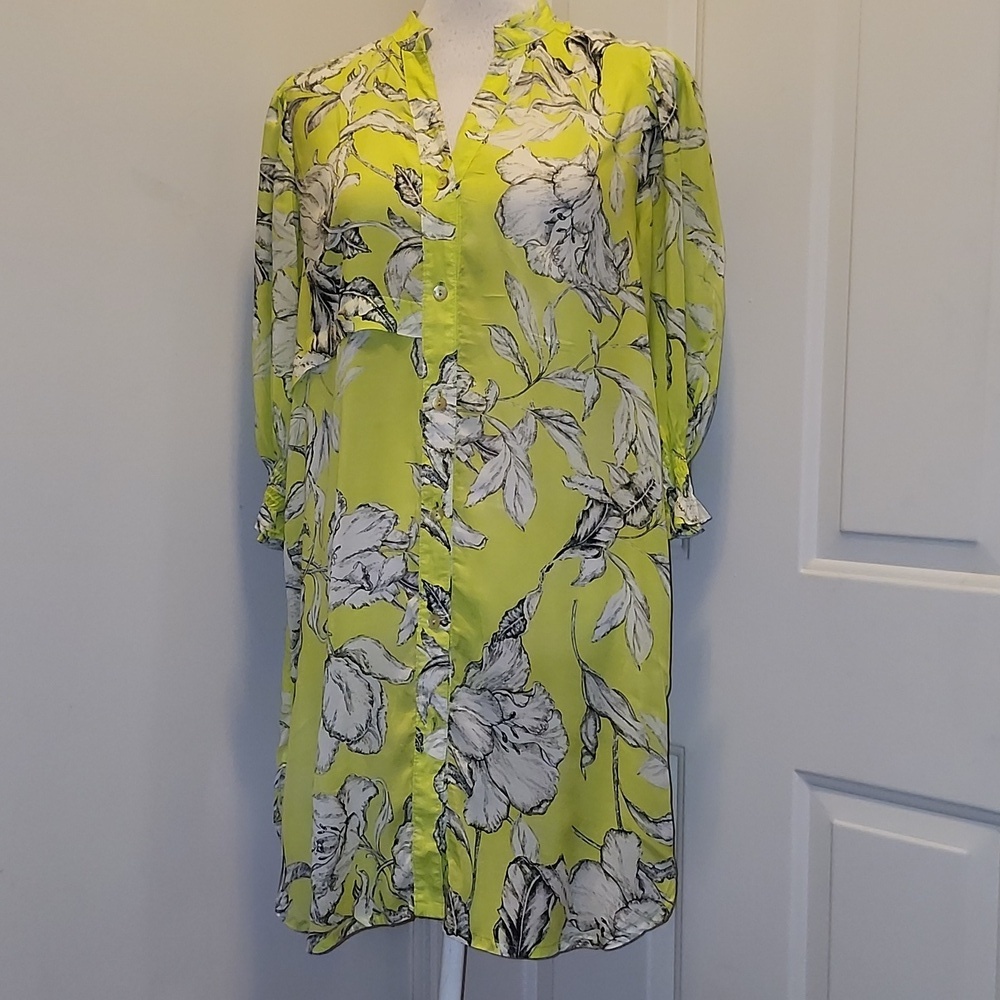 Noen Floral Shirt Dress Mini Size 8 Viscose